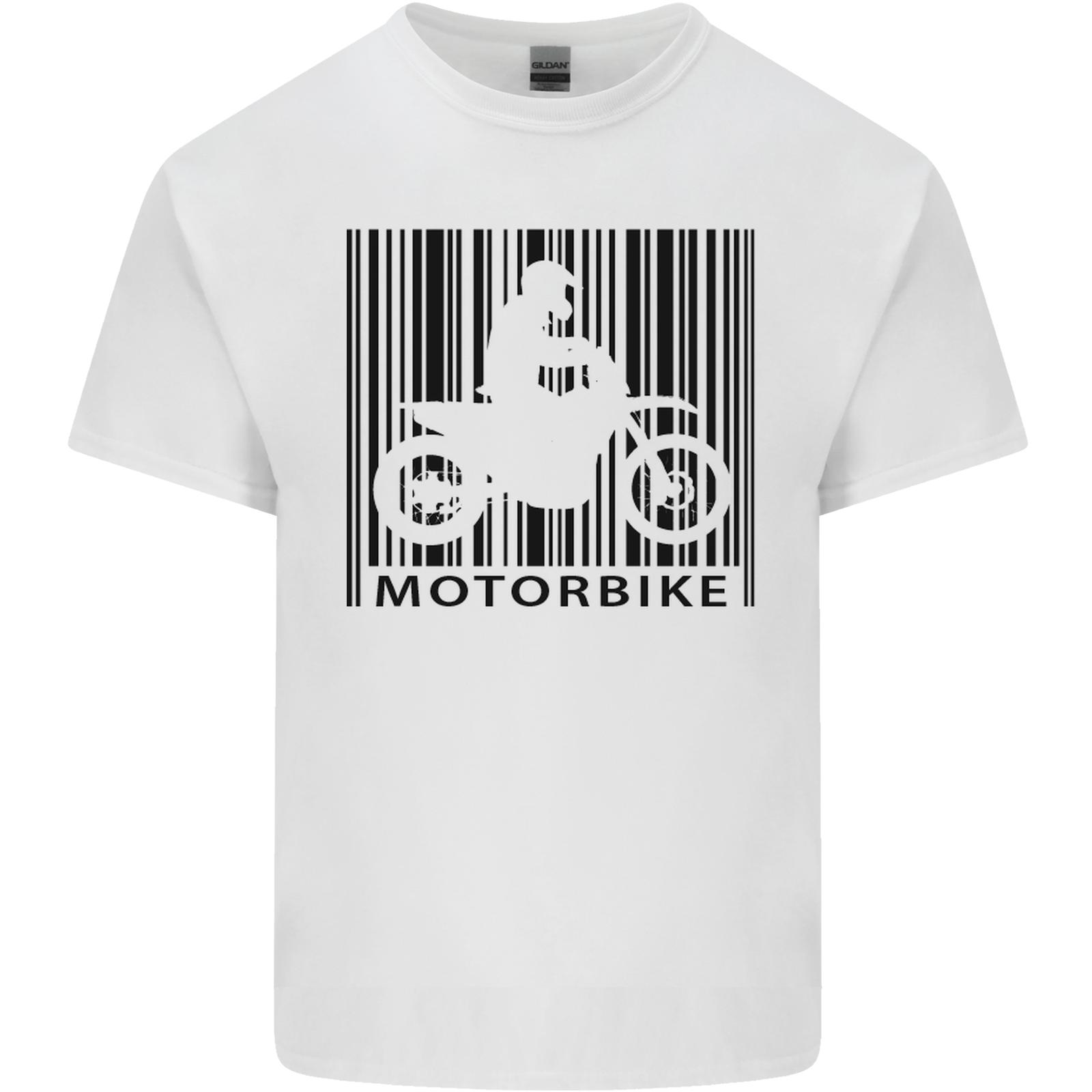 Motorbike Barcode Biker Motorcycle Mens Cotton T-Shirt Tee Top L