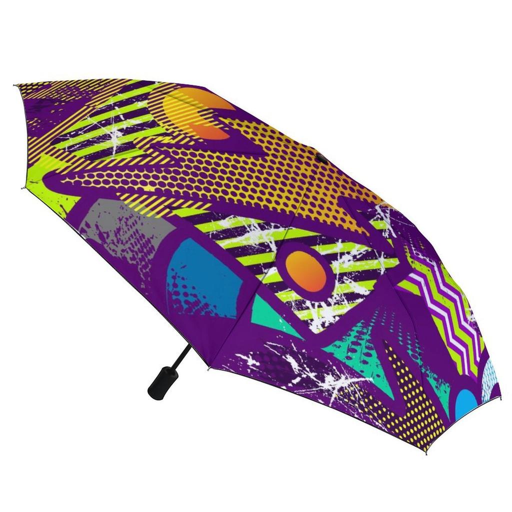 1 Pack Automatic Umbrella Featuring Reinforced Ribs And Anti Uv Coating For Travel With Graffiti Inspired Feel