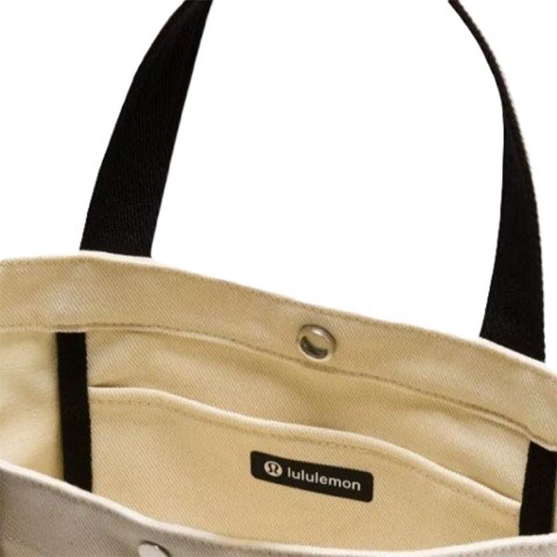 Lululemon Daily 6.5L Brand Logo Canvas Tote Bag Unisex tote bags Natural LU9BXWS-NAT/BLK