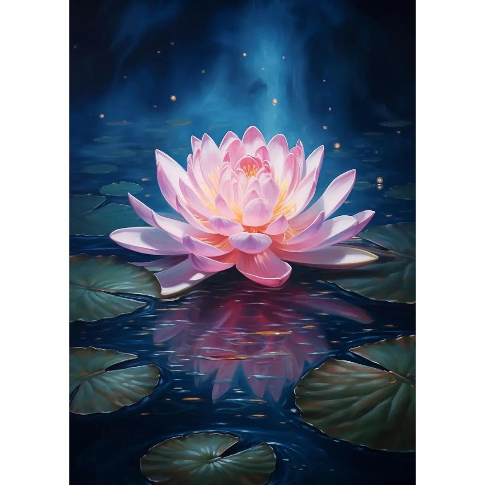 Serenity Lotus Pond Posters Beautiful Lotus Flower Lagical Modern Leaf Prints Canvas Wall Art Pictures Home Living Room Decor