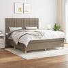Maison Exclusive - Slatted Bed Base with Taupe Mattress 180x200 Cm Fabric