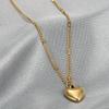 Stereoscopic Stainless Steel Will Not Fade Small Peach Heart Golden Necklace for Women Love Heart Pendant Collarbone Chain Gift