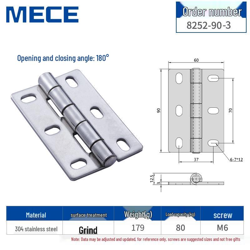 304 Stainless Steel Thickened Cabinet & Wooden Door Hinges