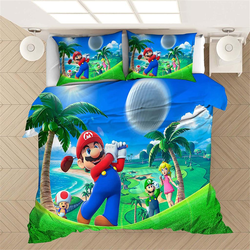 Mario Duvet Cover Set Comforter Bedding 3d Children'S Bedding Set 3-Piece 1 Quilt Cover King Size