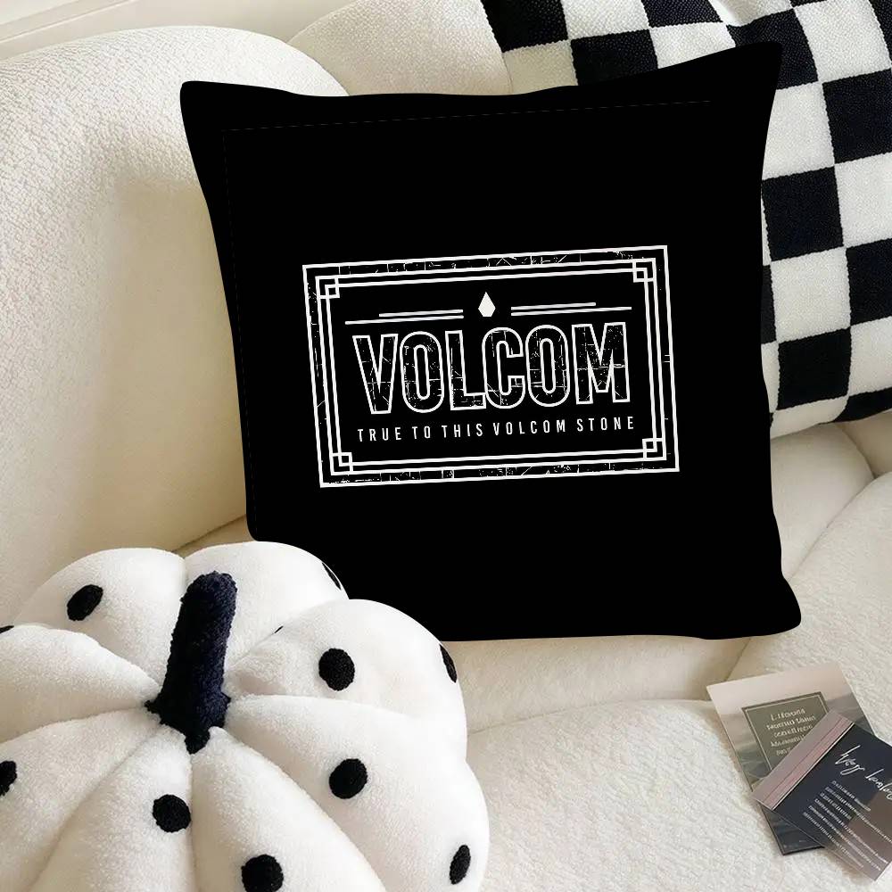 Logo Pillow Case Fashion Square Pillowcase Bedroom Sofa Room Ins V-Volcom Decoration Leisure