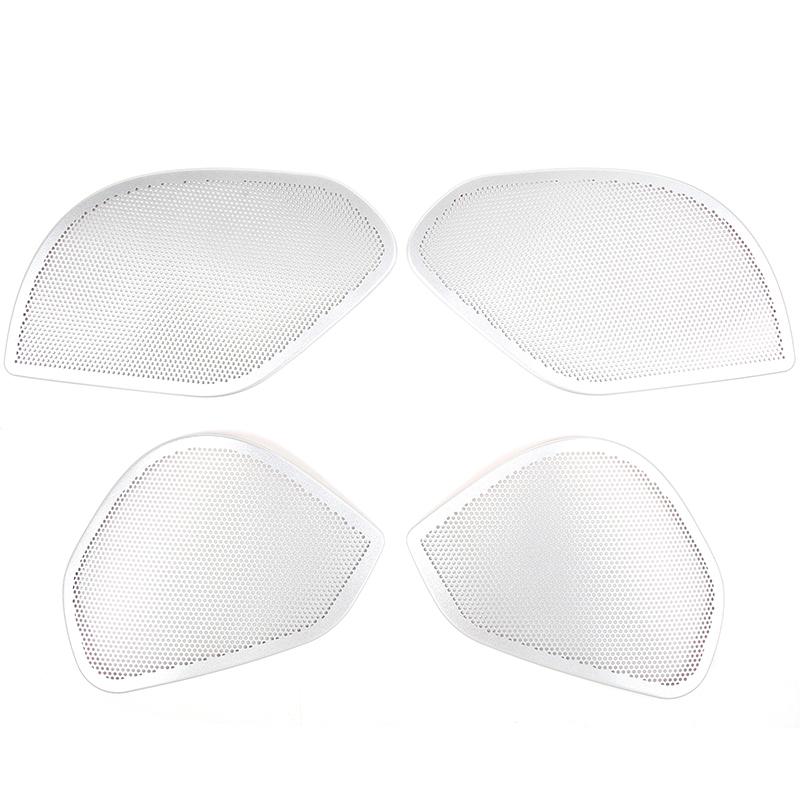 For Jaguar F-Pace f pace x761 2016 Aluminum Alloy Silver Car Door Speaker Cover Decorative Sticker Car Accessories