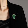 Women Brooch Leaf Shape Enamel Oil Dripping Plant Style Anti-slip Polished Coat Collar Bag Scarf Hat