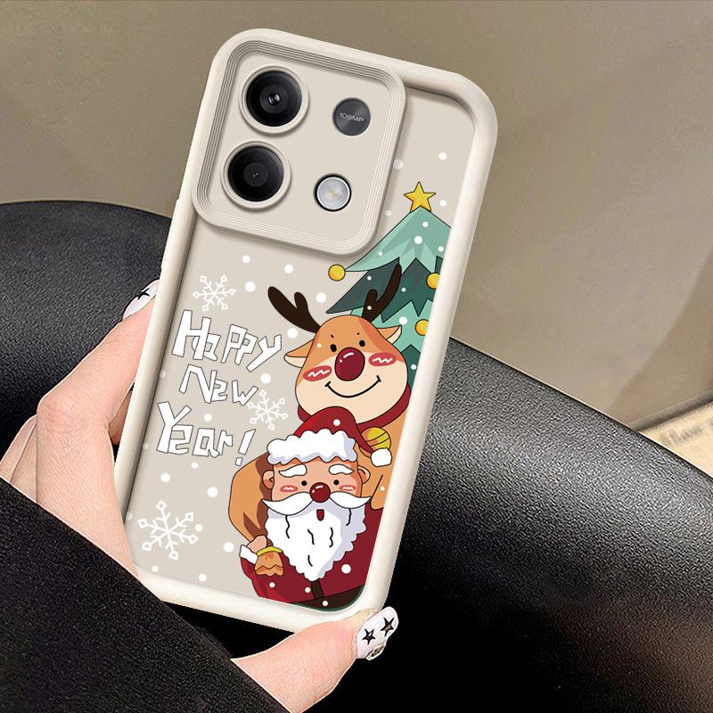 Pentru Xiaomi 13t Poco F6 X5 X6 Pro Redmi Note 13 12 11 10 Pro Crăciun Elk Model Bomboane Protectie lentile Husa din silicon moale