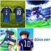 Tsubasa Atom Hutton Cartoon Animation Anime Football Soccer T-Shirt Japan Nation Jersey Print Sport Vintage Short Sleeve Uniform Cosplay Unisex