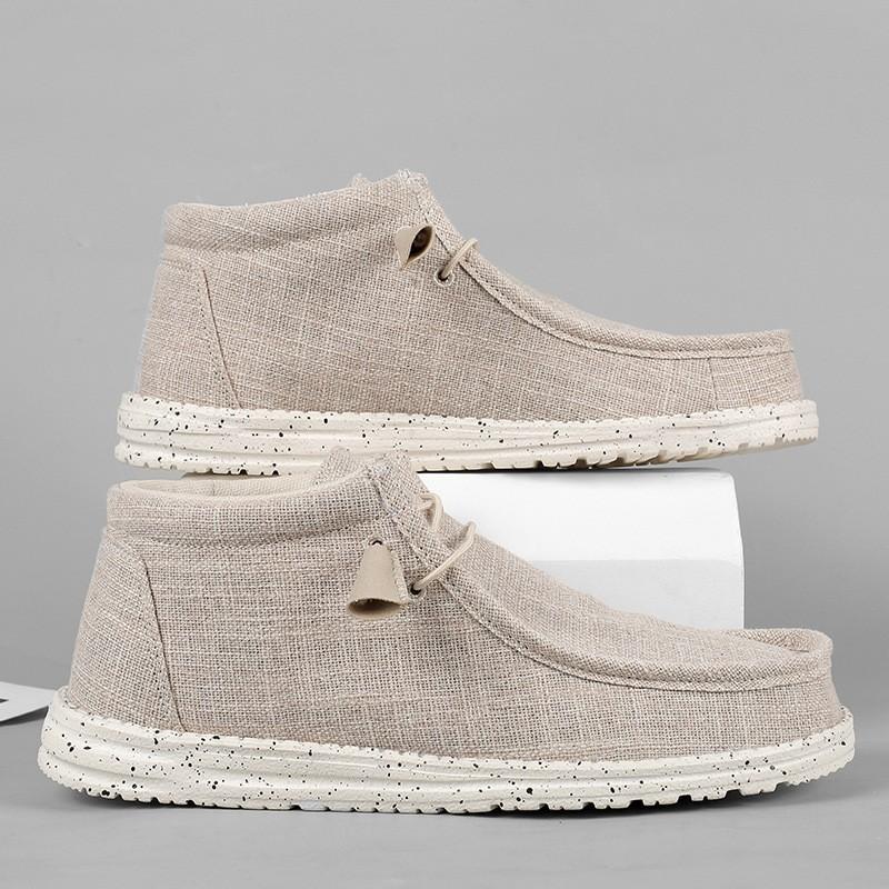 Herren Damen Slip-On Canvas Loafer High-Top Freizeitschuhe Atmungsaktiv Leicht Herbst Winter
