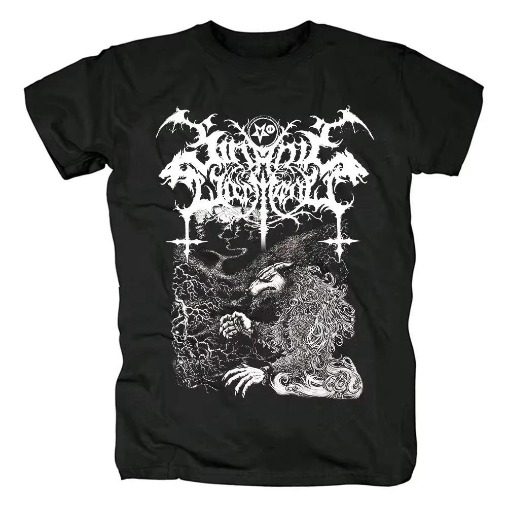 Satanic Warmaster Black Heavy Metal Pánské tričko s krátkým rukávem z čisté bavlny, ležérní vintage topy, harajuku streetwear, volnočasové tričko