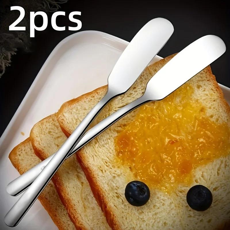 2 pieces butter knife stainless steel butter knife cheese spreader kitchen butter shovel multifunctional butter shovel 1