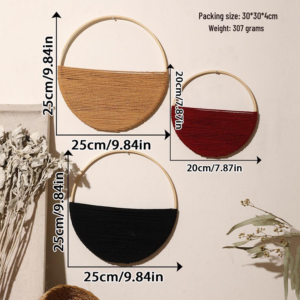 Bohemian Double Round Woven Wall Rack - Handmade Hanging Decor