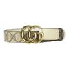GUCCI Gucci GG Marmont Double G Logo Style Buckle Canvas Belt Men's and Women's Style Couple Style Beige/ebony Color 3cm Wide 625839-92TLC-9761