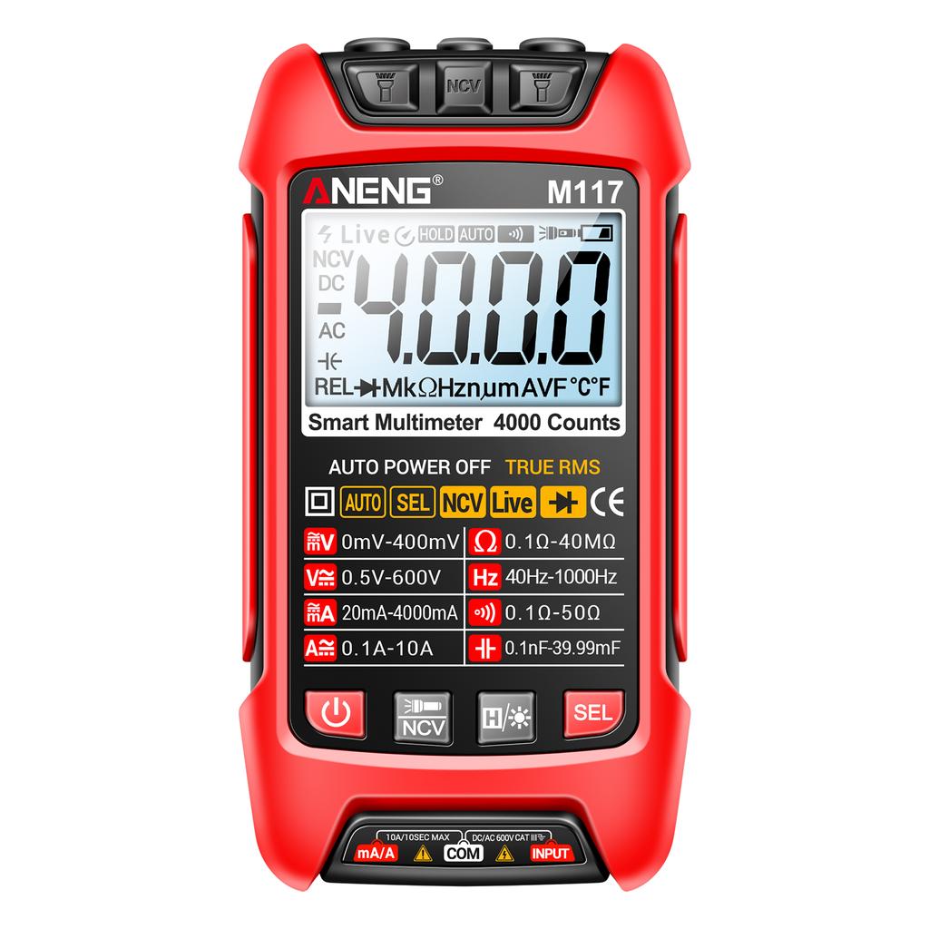 ANENG M117 Multimeter Smart Digital 4000 Counts ACDC Spannungs-Strommesser Professionell