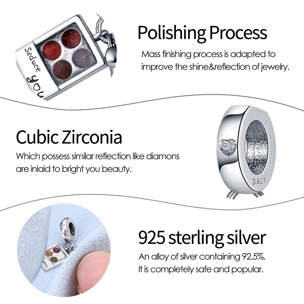 Charm-Perlen Charms Plata Lippenstift Lidschatten Perlen Charms Kompatibel Mit Authentischen Armbändern Charm-Perlen Charms für Frauen Schmuck Do It Yourself Mak