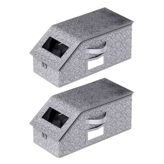 

1/2 шт. Коробка для хранения шляп, органайзер для бейсболок с прозрачным окошком, застежка-молния, пыленепроницаемая, штабелируемая коробка для шляп 2pcs