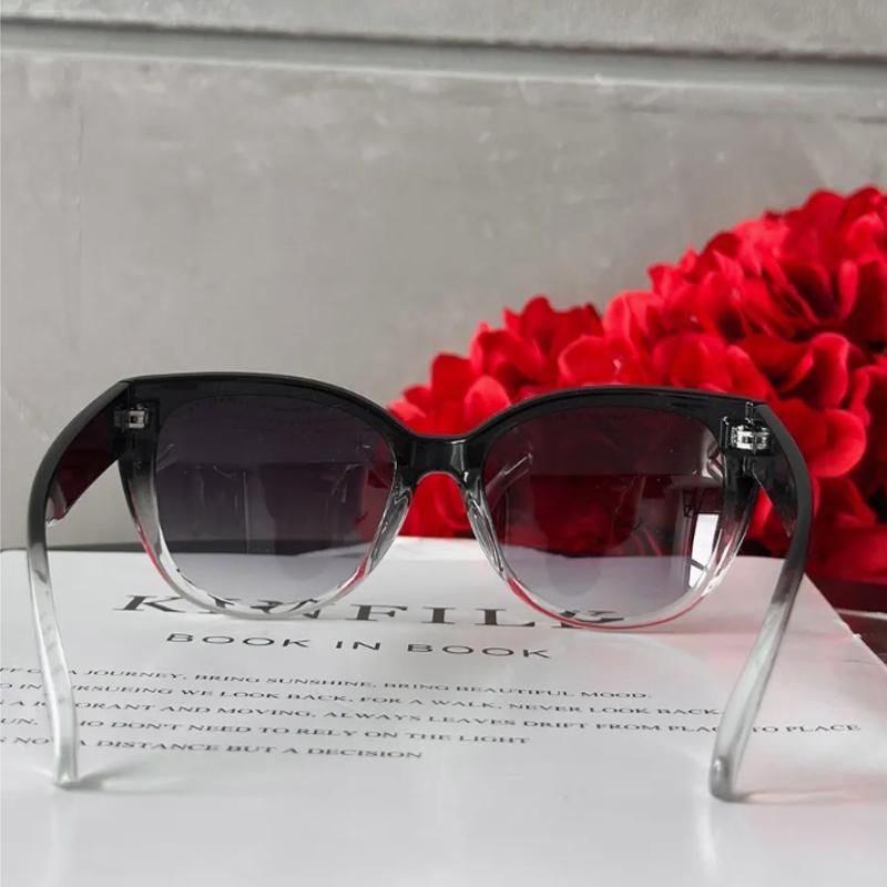 Protective Glasses 3pcs Fashion Cat Eye Sunglasses Women Purple Gradient Frame Glasses Large Frame Design Female Shades UV400