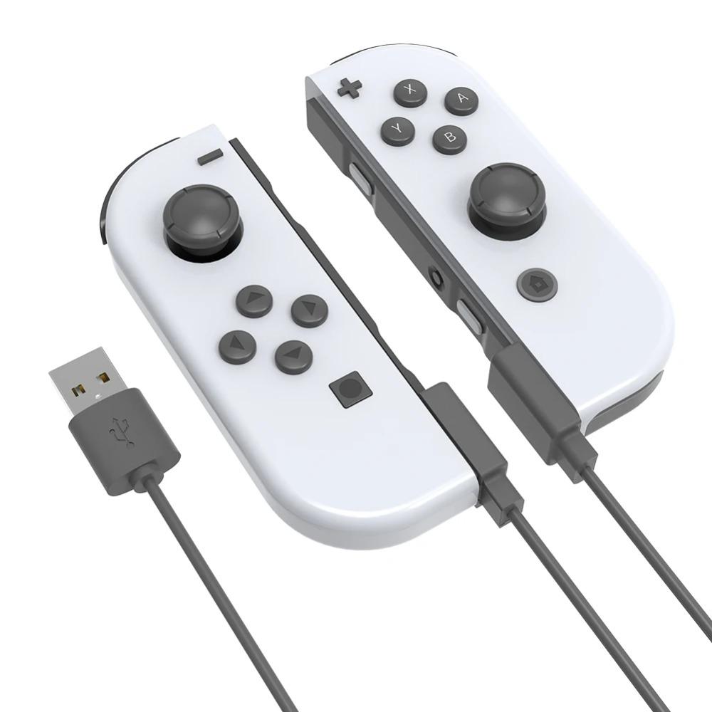 USB Charger Cable for Joycon Controller 2 In 1 Portable Charger Cable 2.5M Travel Charging Cables for Switch Controller Charger
