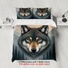 3pcs Wolf Face Bedding Sets 3D Printed Animal Pattern Breathable Easy Care Duvet Cover Sets With Pillowcases No Filling