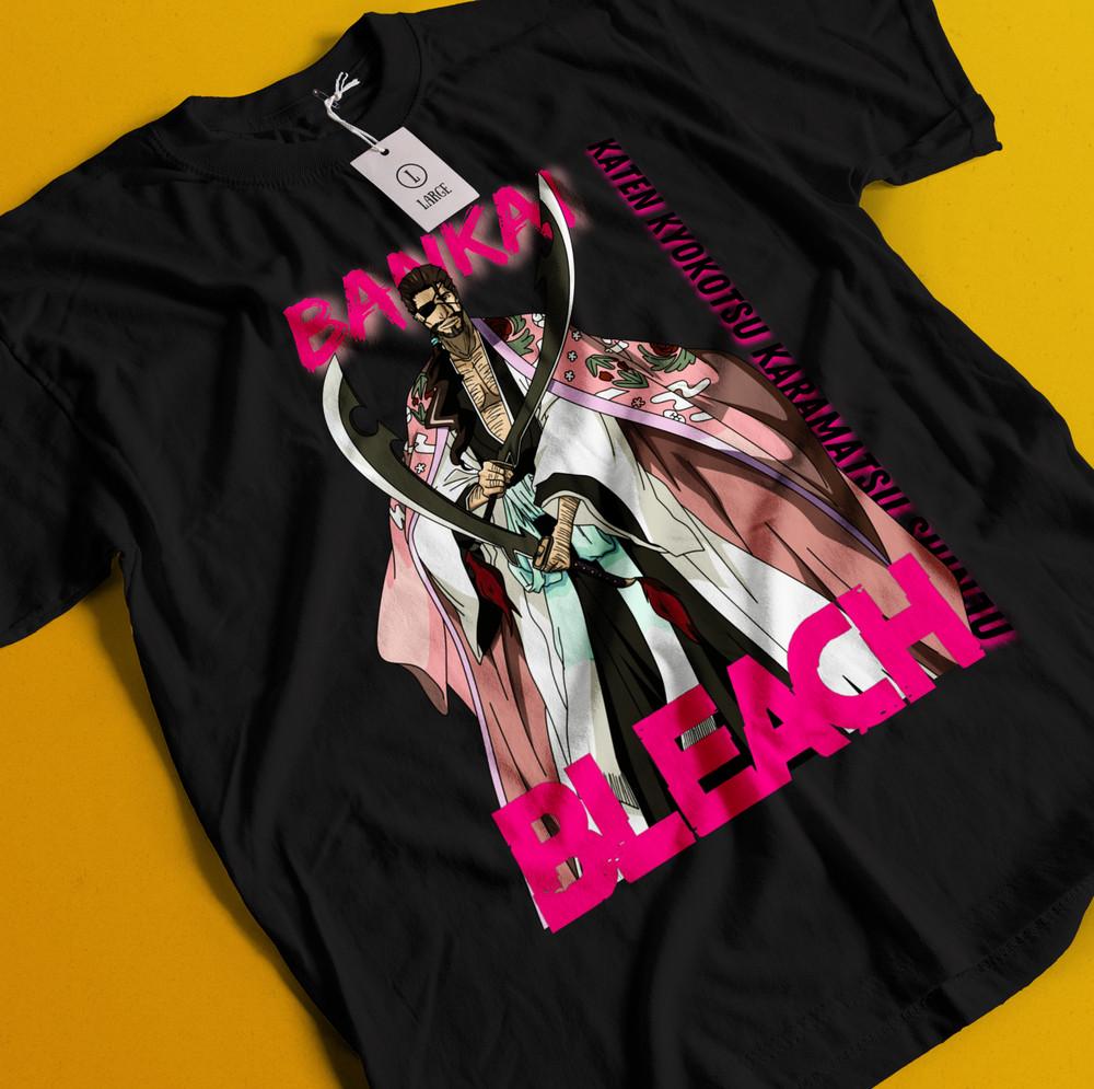

Kyoraku Shunsui Shirt Bleach Anime Tshirt Aizen T-Shirt Ichigo Bankai Yhwach Tee 2XL
