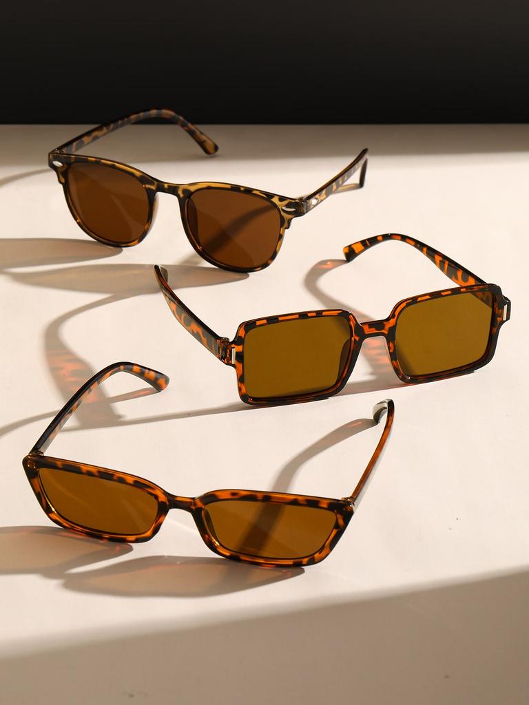 5Pcs Unisex Geometric Fashion Subglasses For Cool Outdoor Travel Daily Life