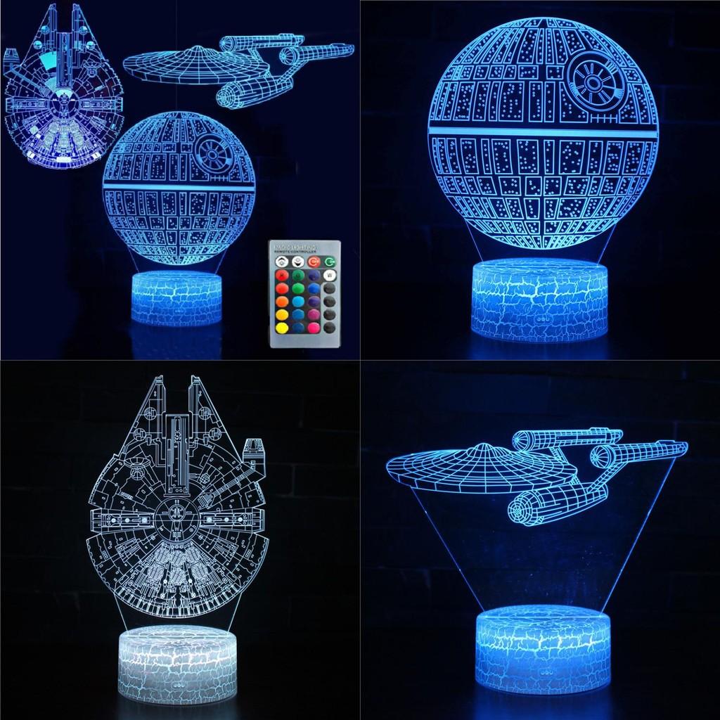 Death Millennium Falcon 3d Led Night Lamp Bedroom Decoration Lamp
