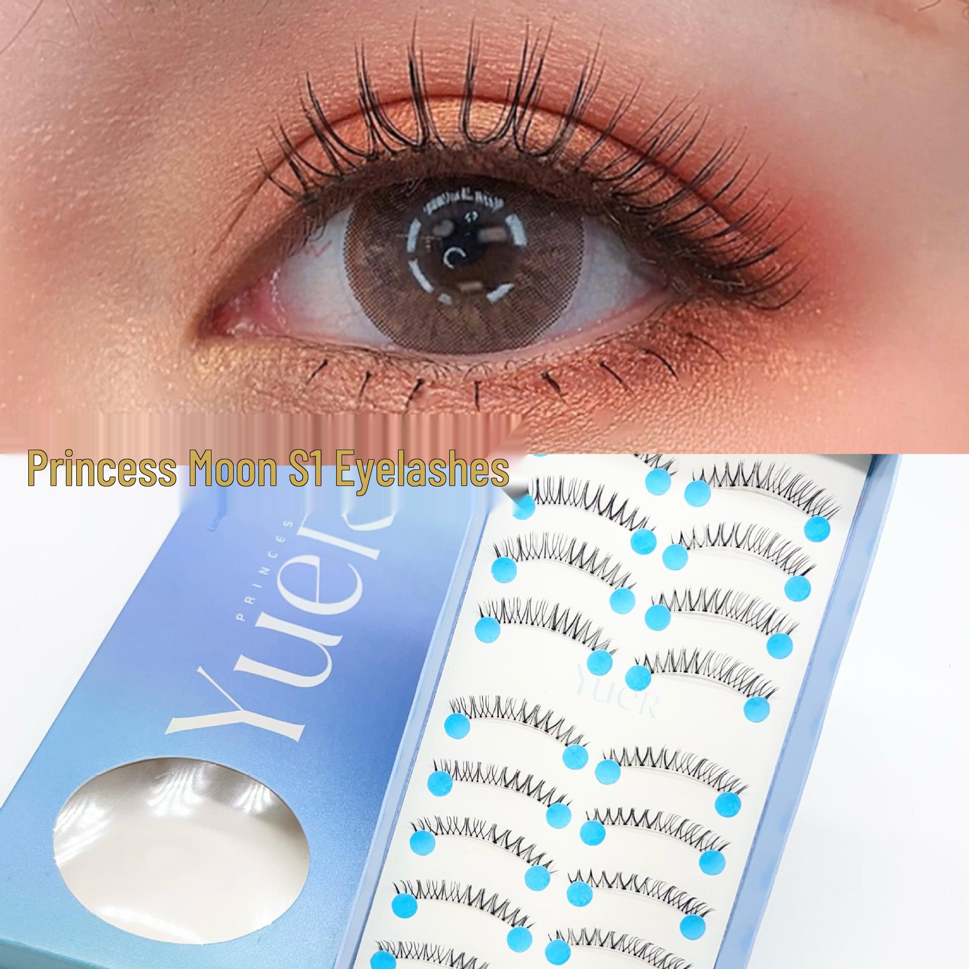Princess Moon S1 Natural Tapered False Eyelashes for Bridal Look, 10 Pairs