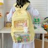 Schoolbag Japanese Second Dimensional Comic-Con School Bag Female Student Large Capacity Backpack Transparent Bar Millet Tie Board Pain Bag Baby Bag