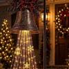 Decorative Lights for Walkways Christmas Bell Cascade Solar Light, Garden Stake Light with Warm Glow LED Waterfall Festive Outdoor Yard