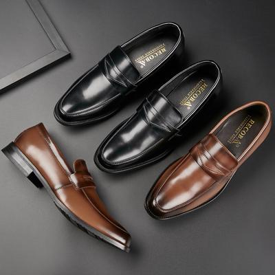 Mocassini Slip-on in Vera Pelle Business Formale Scarpe in Pelle Classiche da Uomo