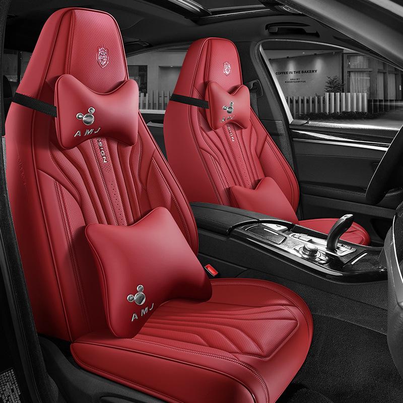 Leather Headrest Car Seat Cushion for BYD Dolphin, Song, Qin Plus DMi Pro EV - Universal Fit