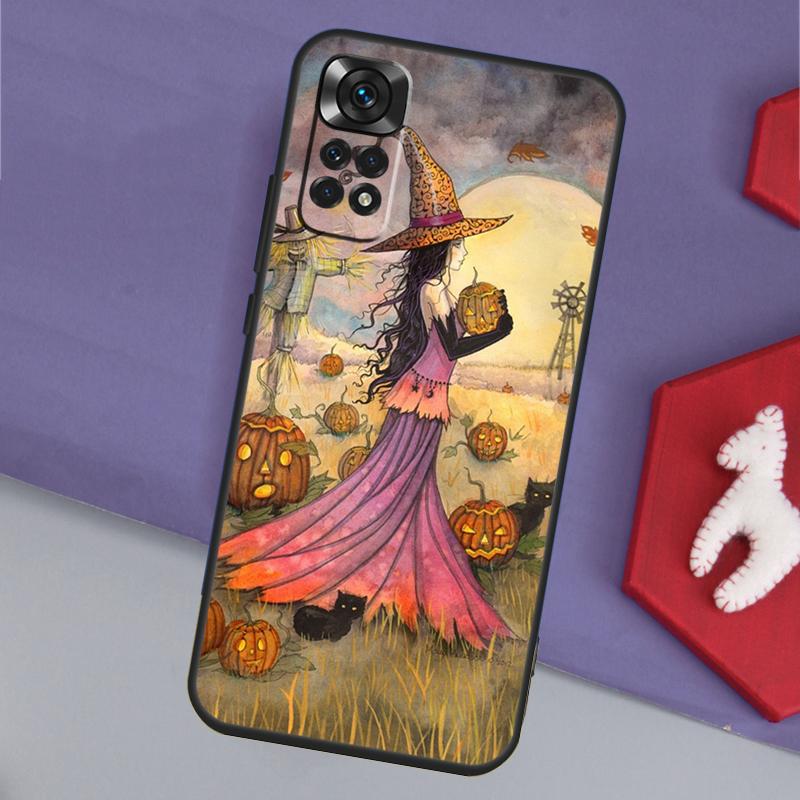 Halloween Witch Girl Art Funda For Xiaomi Redmi Note 14 13 12 11 Pro 9 10 9S 10S 11S 12S Redmi 14C 10C 12C 13C Case