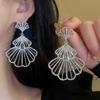 European & American Style Silver Needle Full Rhinestone Irregular Drop Earrings - Exquisite Luxury Design, Niche Fashion Versatile Earrings