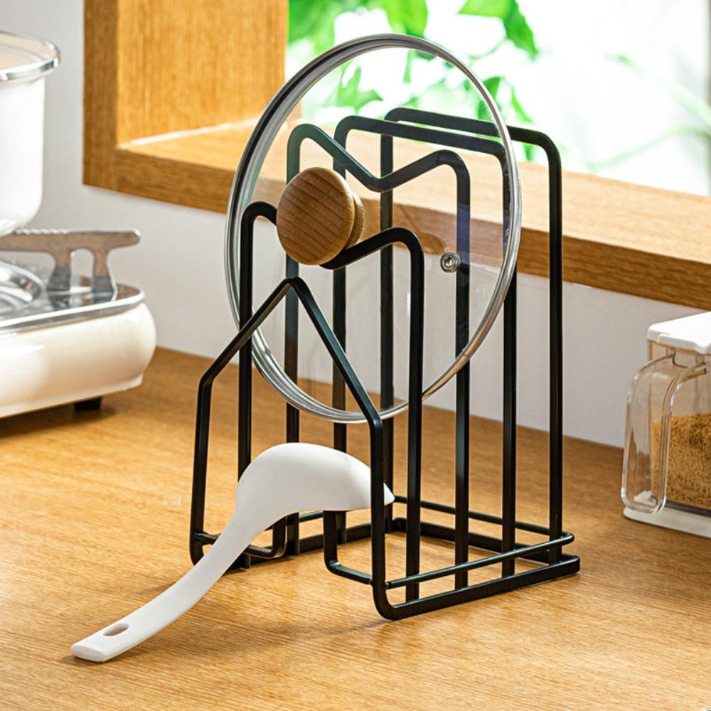 Thin Profile Cutting Board Storage Rack 4-Layer Design Baking Tray Drying Stand For Cookware