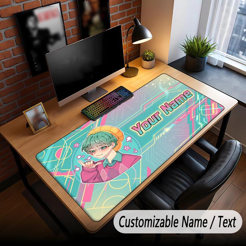 Large Mouse Pad Kpop Demon Hunters Print Custom Name Text Desk Mat for Office Gaming
