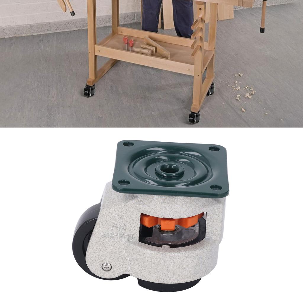 Leveling Stem Caster Heavy Duty Adjustable Wheel with Plate for Workbench Machine Equipment 62mm OD