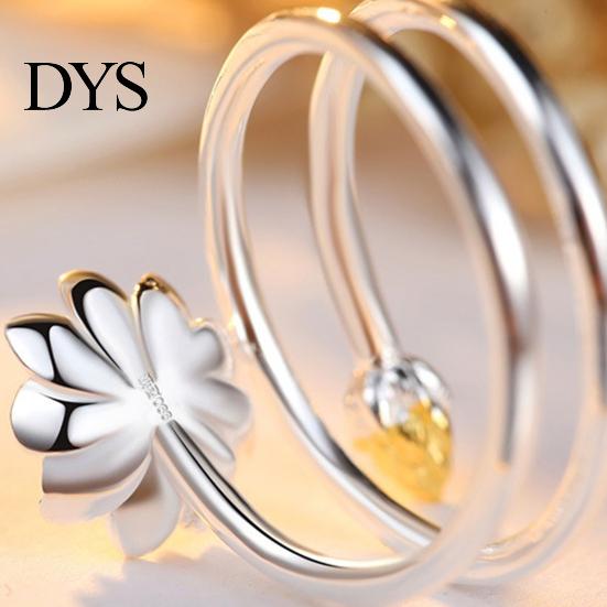 Smooth Women Ring Exquisite Double-layer Lotus Shape Opening Adjustable Lady Circlet Gift Knuckle
