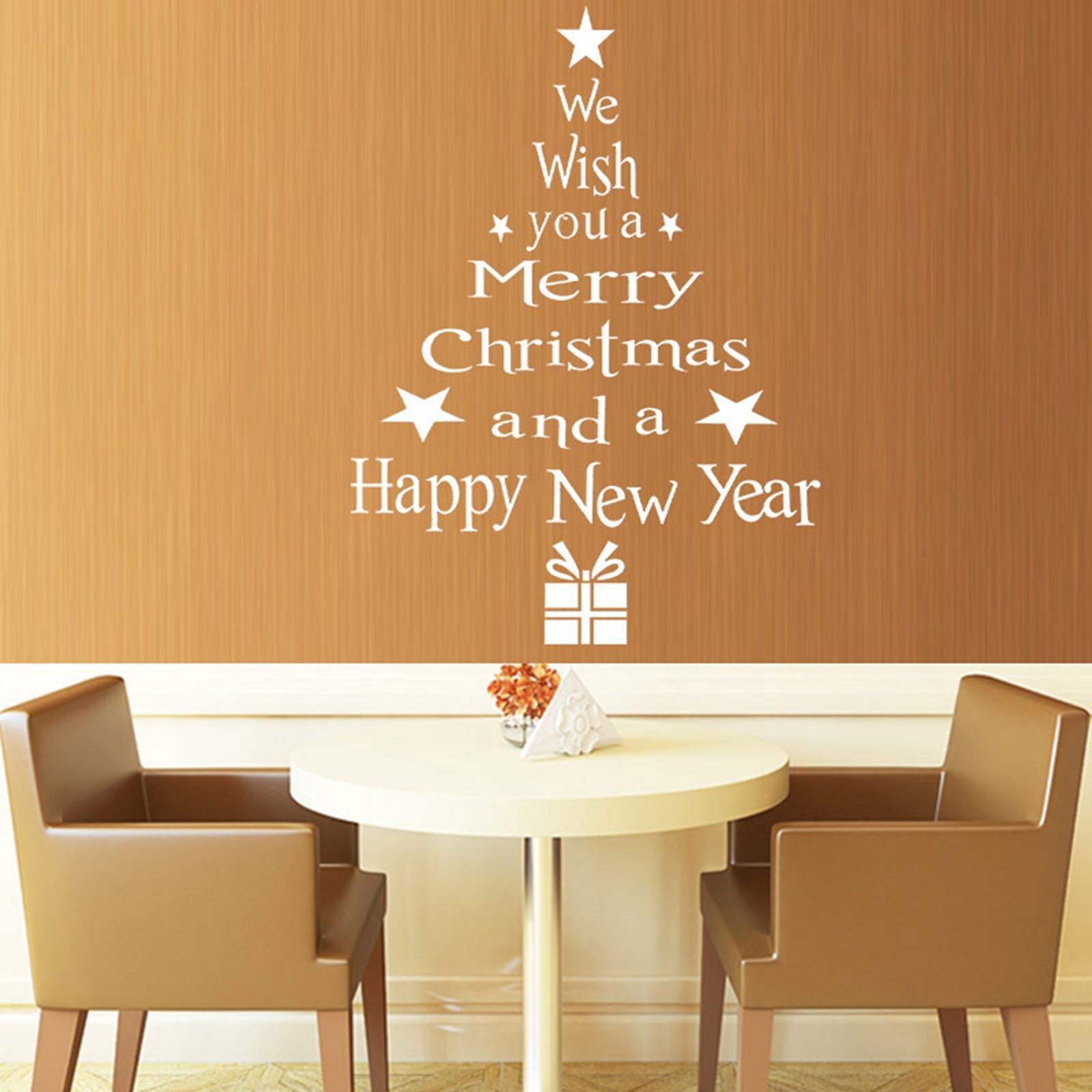 

Наклейки на стену с рождественской елкой, виниловая наклейка на стену с буквами, креативная наклейка на стену, съемная художественная настенная бумага для спальни, гостиной One Size белый