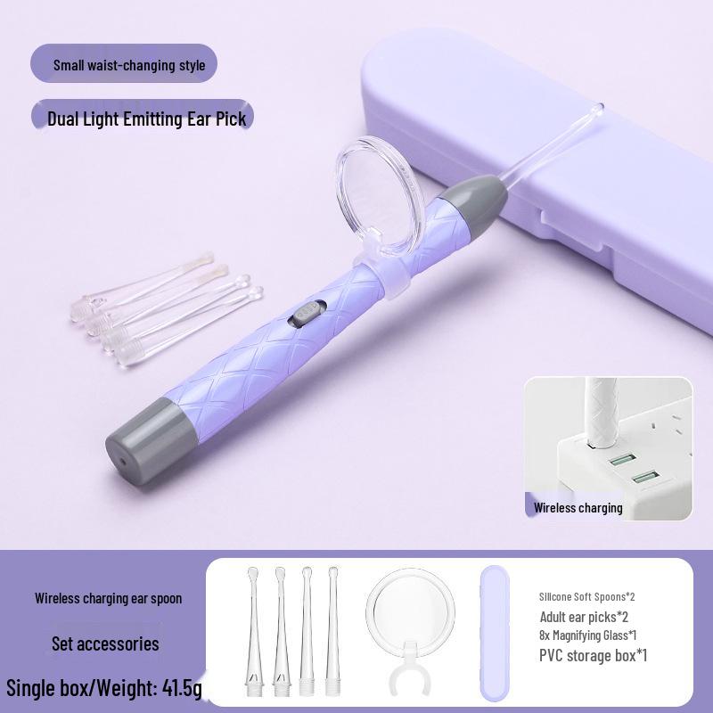 LED Ohrreinigungsset für Kinder: Leuchtendes Ohrstäbchen, Baby-Pinzette mit Licht & Wiederaufladbares Weichspitzen-Werkzeug