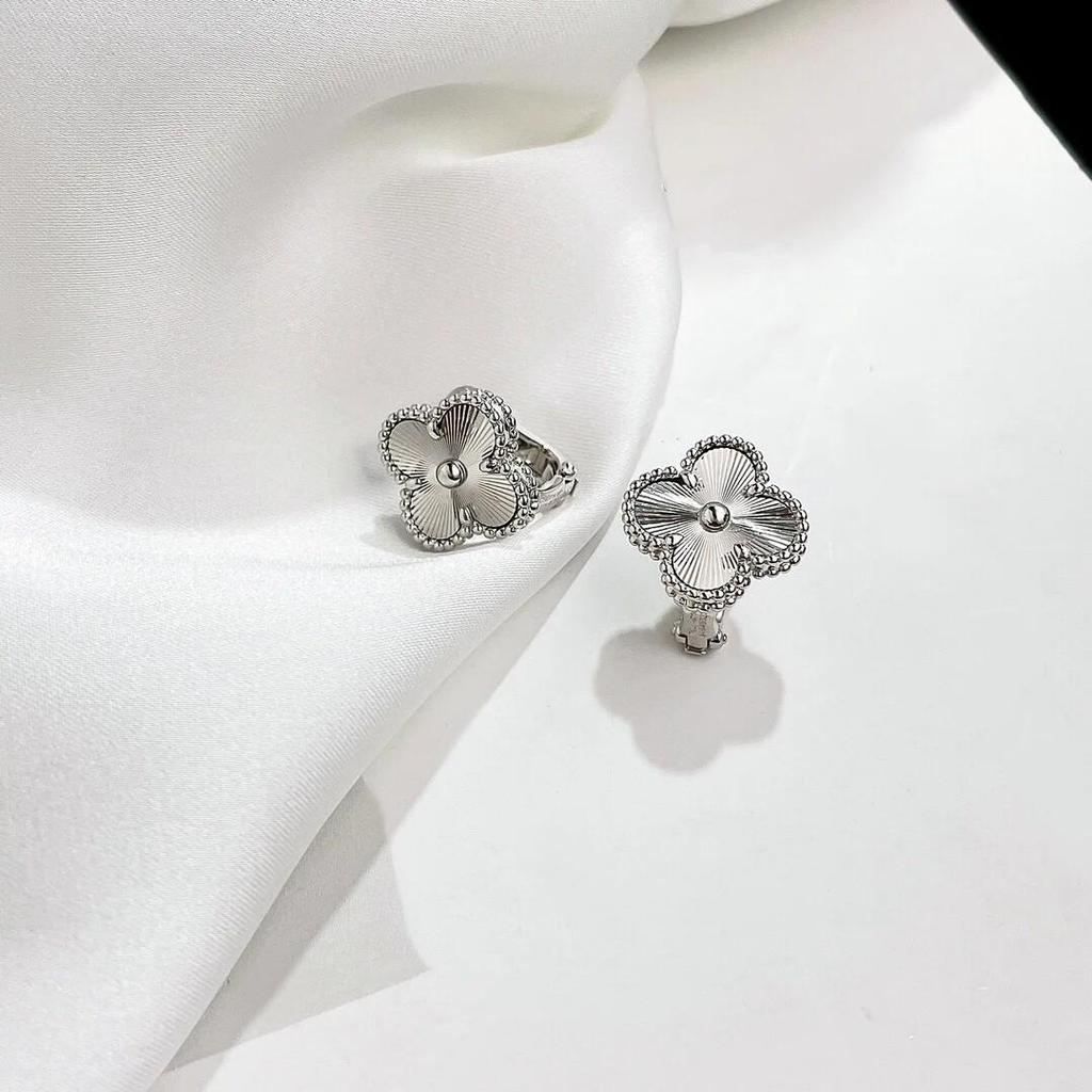 2024 Kersteditie s925 Zilveren Klavertje Vier Ketting in Rosé & Wit Goud voor Dames