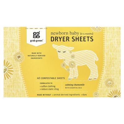 Newborn Baby Dryer Sheets, 0-4 Months, Biodegradable Sheets 40 Sheets
