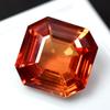 ORANGE 9,40 Karat Schöner Natürlicher Saphir ZERTIFIZIERT Facettierter Edelstein Quadratischer Schliff