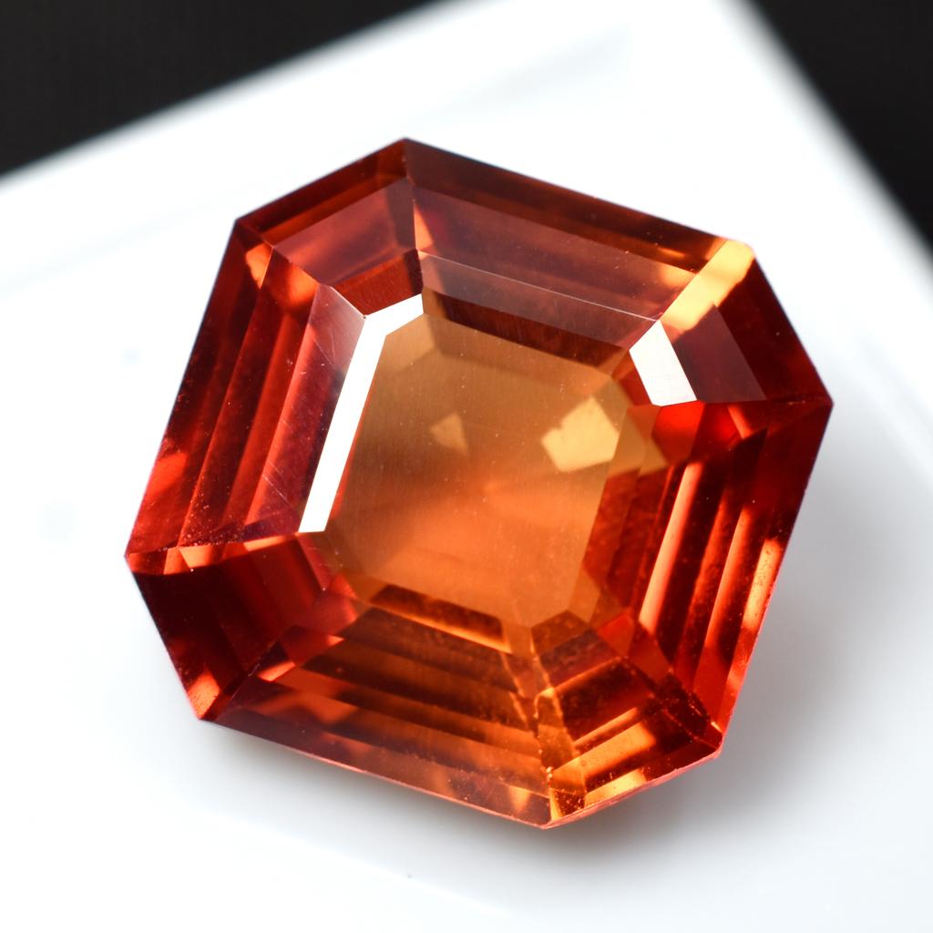 ORANGE 9.40 Ct Beautiful Natural Sapphire Faceted Gemstone Square Cut