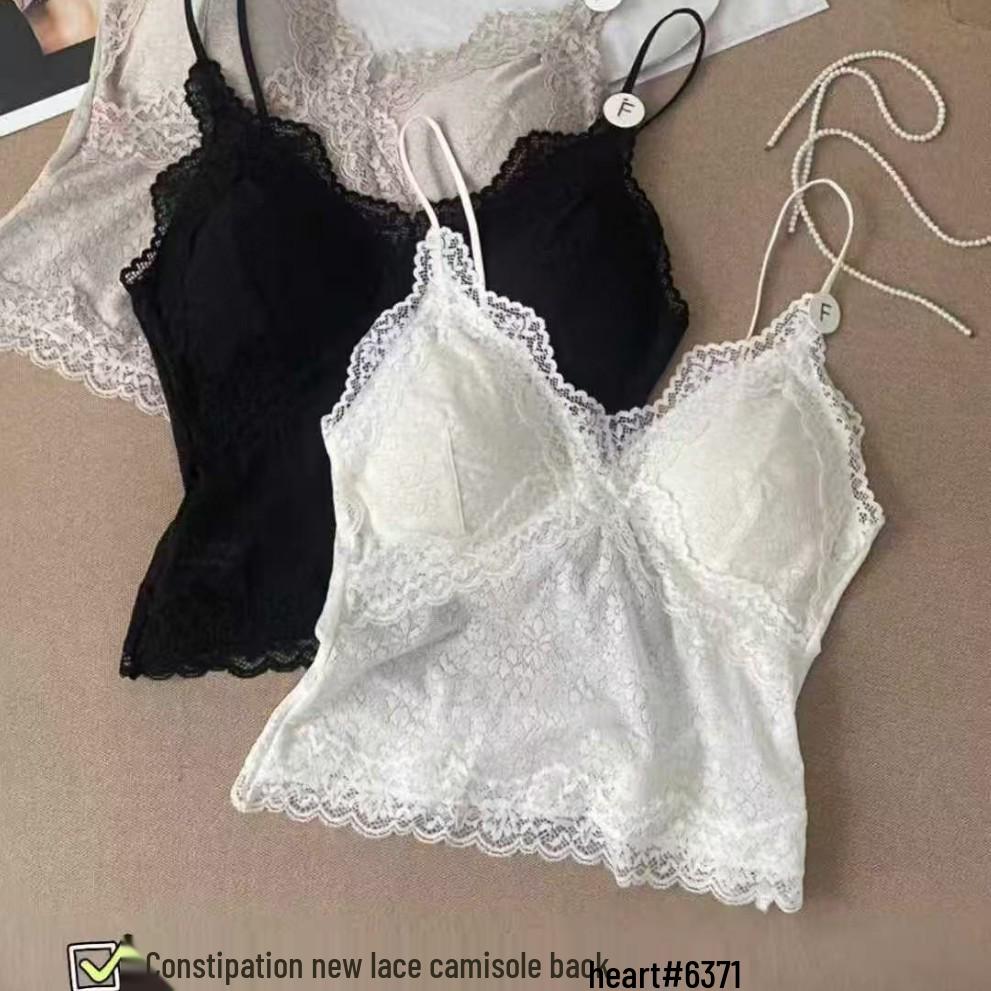 Koronkowa kamizelka V-neck z wkładkami – Elegancka bielizna damska