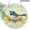 2D Flat Aluminum Wall Art in Vintage Blue Bird Design Rustic Farmhouse Style 7.87 Inches X 7.87 Inches Perfect for Gardens, Farmhouses, Cafes, Front