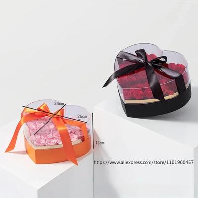 Box Flower Heart For Shaped Gift Arranging Fresh Packaging Packing Container Strawberries Display Bouquet Boxes Paper Empty Case
