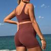 Bañador de una pieza para mujer embarazada con soporte abdominal y color liso para vacaciones en la playa y ropa de playa
