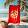 proof beach towel with Manchester United FC logo pattern - soft,absorbent,quick-drying,machine washable - perfect for swimming,camping,bathing