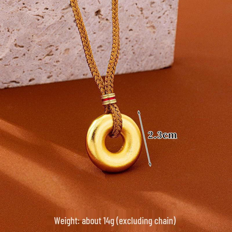 

Вьетнамское золотое ожерелье-подвеска: Новый китайский стиль, женский дизайн с безопасной застежкой, долговечные украшения
